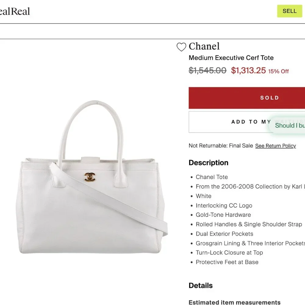 Chanel Executive Cerf Tote bag - Picture 15 of 15